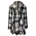 thumbnail image 5 of DHFJKG Women Plaid Cardigan Coat Slim Fit Button Front Long Sleeve Notched Collar Jacket With High Low Hem Versatile Coat, 5 of 5