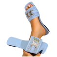 thumbnail image 4 of Ytobaz Slide Sandals for women Woven Buckle Flat Sandals Open Toe Slides Office Vacation Travel Walking Daily Casual Comfortable Footwear, 4 of 9