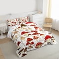 thumbnail image 3 of Feelyou Kawaii Red Mushroom Full Size Comforter Sets, Cartoon Botanical Plant Bedding Comforter Set, Teens Kids Boys Girls Reversible Bedding Sets, Microfiber Bedroom Decor, 3pcs, 3 of 8