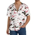 thumbnail image 3 of Xecao offers the Dachshund Dog Puppy for Men's Casual Short-sleeved Shirt, a button-up collared shirt with a pocket, perfect for beach vacations and yacht travel in the XX-Large size., 3 of 7