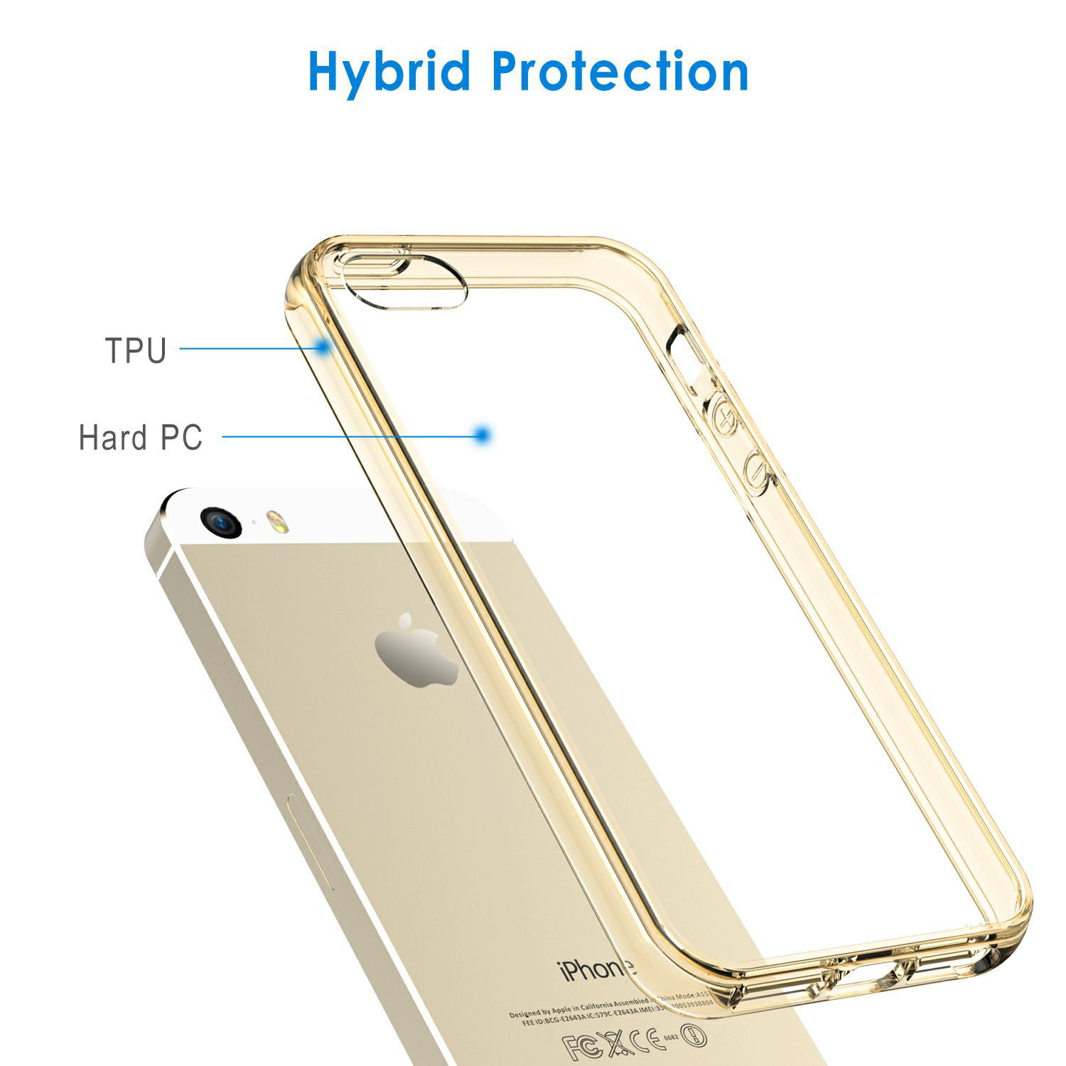 JETech Case for iPhone SE 2016 (Not for 2020), iPhone 5s and iPhone 5,  Non-Yellowing Shockproof Phone Bumper Cover, Anti-Scratch Clear Back (Clear)