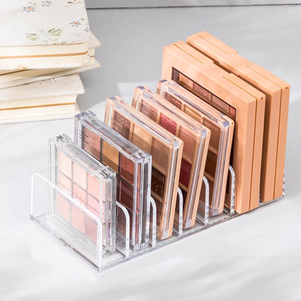 Organizador de maquillaje Estuche de almacenamiento de cosméticos transparente de 7 rejillas Caja de almacenamiento de maquillaje compacta para mesa de lavado