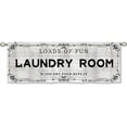thumbnail image 4 of Wooden Farmhouse Laundry Room Curtain Valance for Window Treatments Vintage Barn Rod Pocket Treatment Rustic Country Grey White Window Drapes for Bathroom 1 Panel (52x18 Inch), 4 of 5