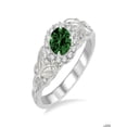 thumbnail image 2 of 1.25 Carat Antique Round cut Emerald and Diamond Engagement Ring in 14k White Gold affordable emerald and diamond ring, 2 of 2