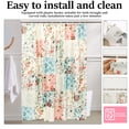 thumbnail image 6 of Tcwhniev Boho Shower Curtain, Vintage Patchwork Floral Waterproof Fabric Bath Curtain with 12 Hooks, 72x72 Inch, 6 of 8