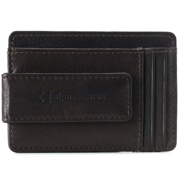 Alpine Swiss Mens RFID Safe Magnetic Money Clip Wallet Slim Front Pocket Wallet