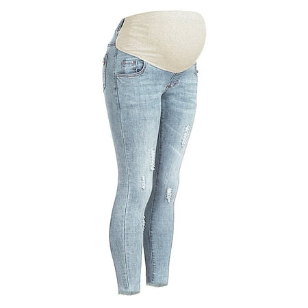

Shpwfbe Pants For Women Solid Color High Waist Flares Ankle Fashion Trouser Jeans For Women Maternity Clothes