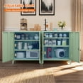 thumbnail image 2 of Metal Storage Cabinet 35.4”H Locking Storage Cabinet with 2 Adjustable Shelves and Doors, Small Storage Cabinet for Home Warehouse Office Garage (Green), 2 of 7