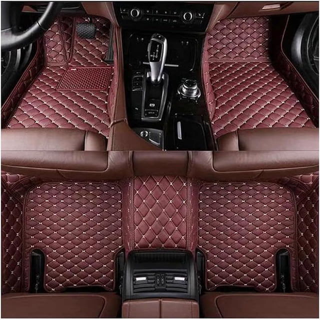 Car Floor Mats for Subaru Forester 2019-2024,Leather Cargo Liners Double Row Design Floor Liners All Weather Full Cover Protection Durable Automotive Floor Mats,Wine Red 1