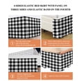 thumbnail image 6 of Black White Plaid Wrap Around Bed Skirts for California King Bed 18" Drop,Bed Skirt with Adjustable Elastic Belt Dust Ruffle Bed Valance Gradient Geometric Buffalo Checkered Bed Frame Cover, 6 of 7