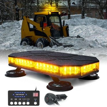 Xprite 42 LED High-Visibility 14" Rooftop Strobe Light Bar Vehicle Safety Emergency Beacon, Magnetic Base, Weatherproof - Green