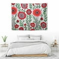 thumbnail image 3 of ONETECH  Wall Tapestry Watercolor Floral Poppy Texture Botanical Graphic Nature Red Abstract Color Beauty Water Flora Art Tapestry Wall Hanging for Room, 3 of 7