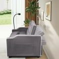 thumbnail image 3 of Kadyn Sofa Bed, Couch Bed, Foldable Sofa Bed with USB Port, Ashtray, and Rotating Telephone Stand, Gray, 3 of 10