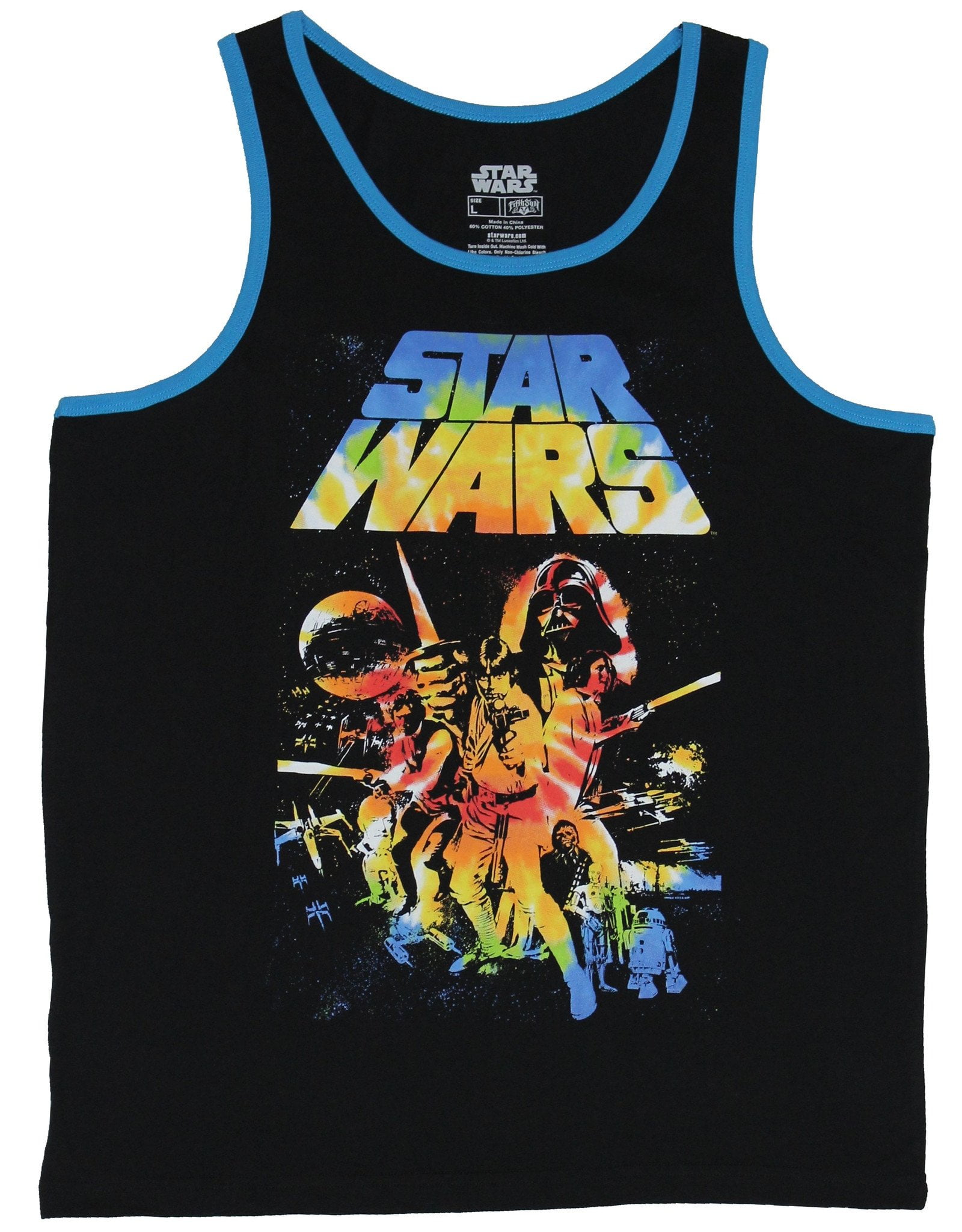 fusie Wijde selectie gisteren Star Wars Mens Tank Top - Rainbow Colored New Hope Movie Poster Image  (Small) - Walmart.com
