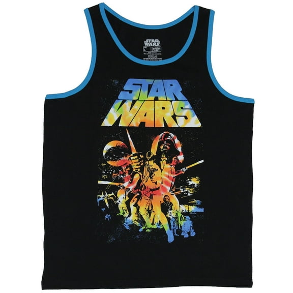Star Wars Mens Tank Top - Rainbow Colored New Hope Movie Poster Image (Small)