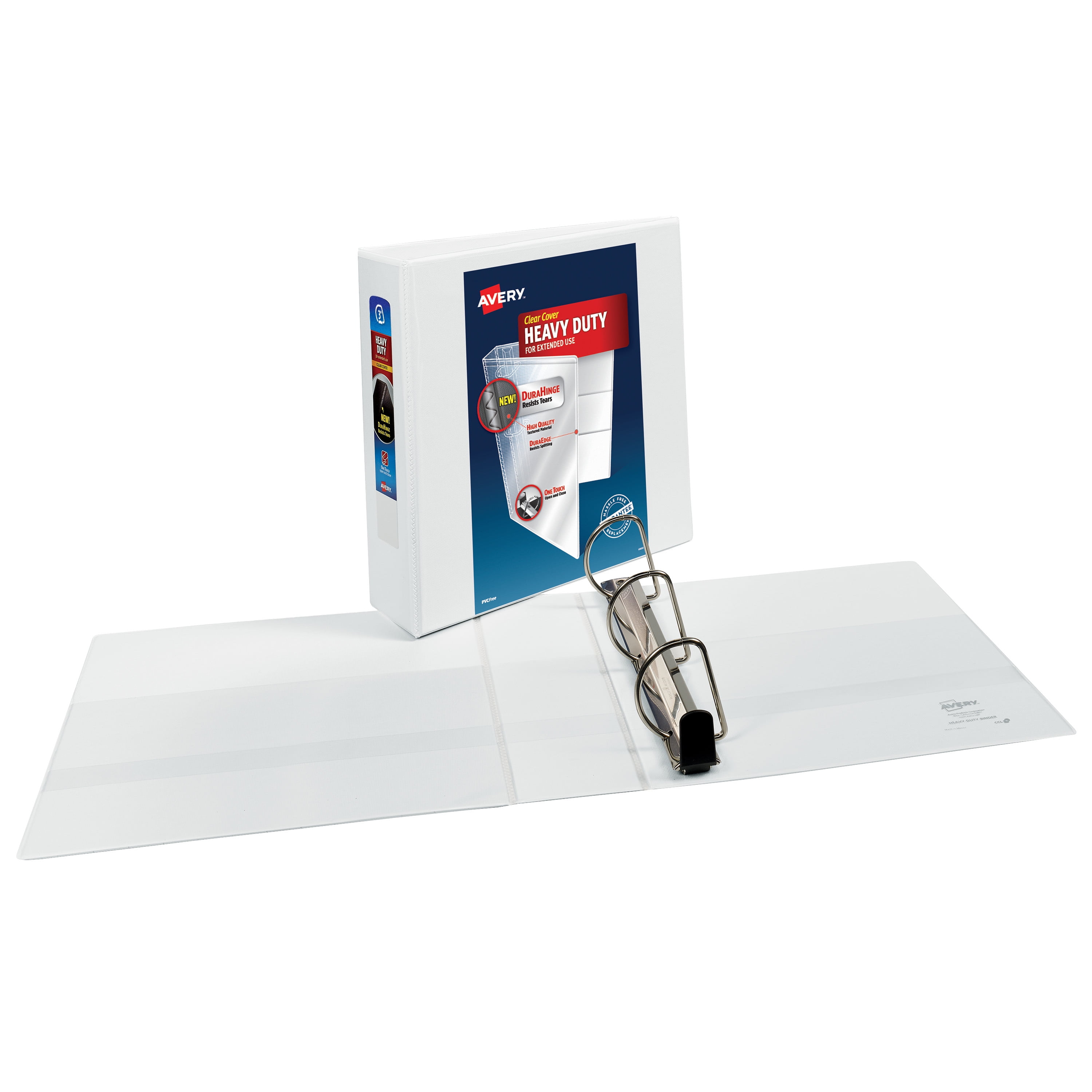 Avery Heavy-Duty View Binders, 3" Slant Rings, 2 White Binders