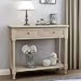 thumbnail image 3 of P PURLOVE Console Table Sideboard Wooden Sofa Table with 2 Drawers and Bottom Shelf for Bedroom (Grey), 3 of 4