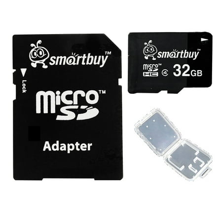 Class Mobile - Smartbuy 32GB Micro SDHC Class 4 TF Flash Memory Card SD HC C4 Fast Speed for Camera Mobile Phone Tab GPS MP3 TV + Adapter + Mini Case