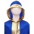 thumbnail image 3 of vastwit Youth Kids Boys Boxing Robe Hooded Cape and Shorts Set 2-Piece Kickboxing Uniform Training Outfit Blue Gold 12, 3 of 7