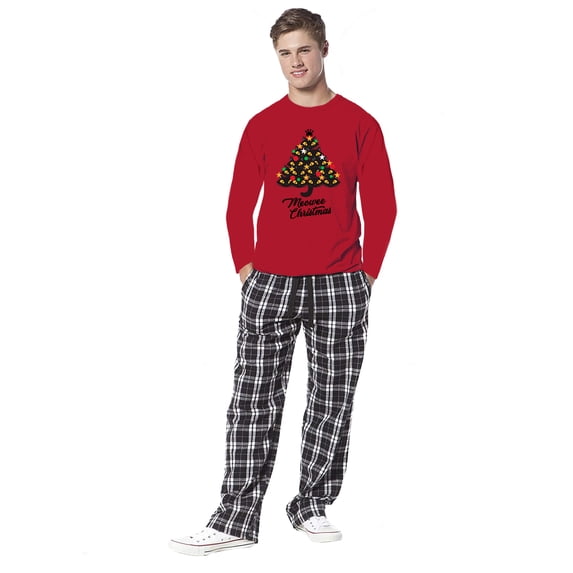 Awkward Styles Family Christmas Pajamas for Men Xmas Tree Meowee Xmas Men Sleepwear Pajamas Set Mens Pajama Sets
