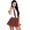 Red, variant on Jizyo Womens Schoolgirl Cheerleading Outfit Sports Uniform Short Sleeve Shirt with Plaid Skirt Tie Set Pink M