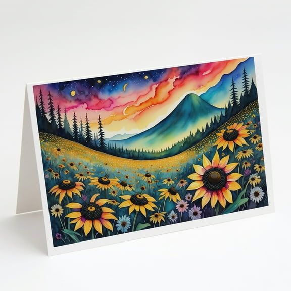 Black-eyed Susans in Color Greeting Cards and Envelopes Pack of 8 7 in x 5 in