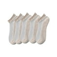 thumbnail image 2 of OVBMPZD Khaki Womens Socks 5PC Ruffle Low-Cut Lightweight Cotton Socks Diabetic&nbsp;Socks&nbsp;for Women, 2 of 5