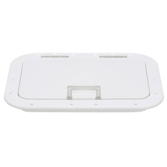 Seachoice Hinged Hatch, Arctic White, 7 In. X 11 In. Inner Dimensions, Acetone Proof Polypropylene