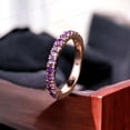 thumbnail image 4 of JEWELRYTREASURE Purple Amethyst Band Rose Gold Plated Wedding Band Full Eternity Stacking Jewelry February Birthstone Jewelry Gift for Women, 4 of 4