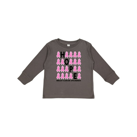 Inktastic Hope Breast Cancer Awareness Boys or Girls Long Sleeve Toddler T-Shirt