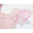 thumbnail image 4 of Girls Dance Leotard with Skirt Size 2t 3t Pink Ruffle Sleeve Ballet Dancewear, 4 of 7