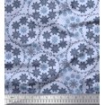 thumbnail image 1 of Soimoi Rayon Fabric Snowflake Artistic Print Sewing Fabric Yard 56 Inch Wide, 1 of 3