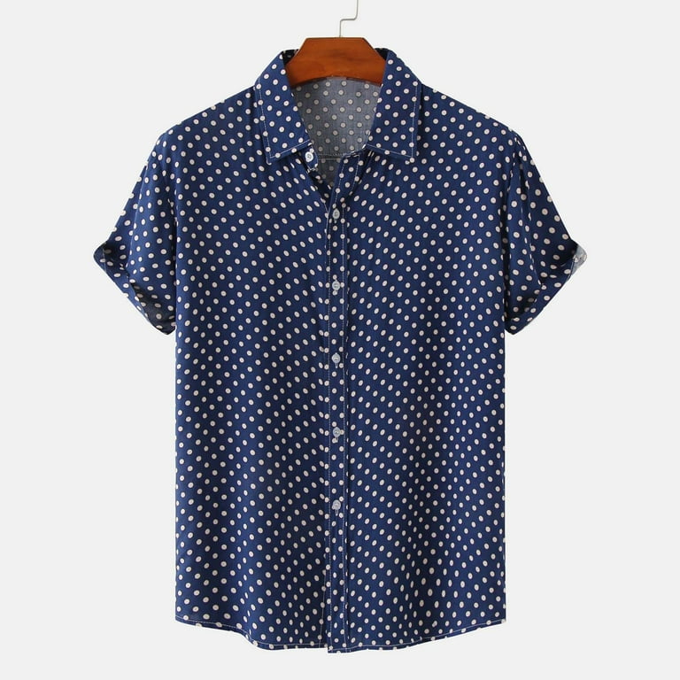 Casual Polka Dot Buttons Turndown Collar Blouses Casual Polka Dot Buttons Turndown Collar Blouses