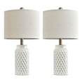 Oneach Modern White Table Lamp Set of 2 for Bedroom Living Room 20.5