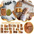 thumbnail image 5 of DAMAI DIY Wooden Cute Cookie Mold, 3D Carved Wooden Cracke Cutter Embossing Molds, Wood Biscuit Molds Stamps for Baking Halloween Thanksgiving Christmas(Doll), 5 of 5