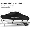 thumbnail image 6 of Boat Cover 17-19 ft, Waterproof 900D Heavy Duty Boat Cover, PU Marine Grade Polyester Boat Covers 17-19 ft, Fits Bass, V-Hull, Tri-Hull, Runabout, Jon, Fishing, Trailerable, Beam Width 115 inch, 6 of 7