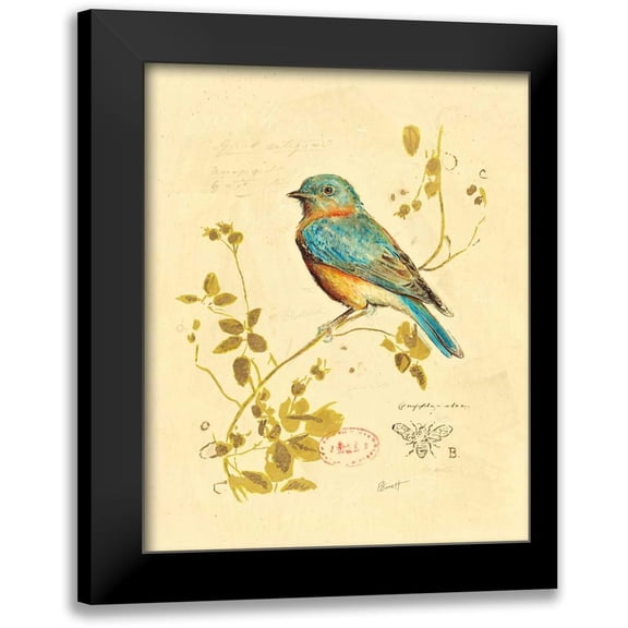 Barrett, Chad 12x14 Black Modern Framed Museum Art Print Titled - Gilded Songbird 4