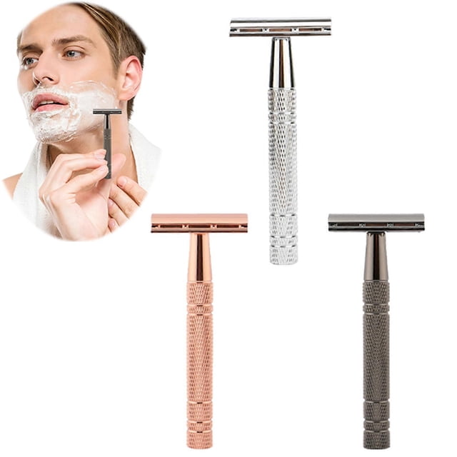 Portable Men's Manual Razor Ergonomic Design Handle Travel Shaving Tool for Men Teen Boys Face Beards