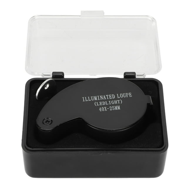 40X Loupe, High Transmittance Portable Magnifier Loupe Aluminium Alloy Shell Antiscratch LED Lights For Daily Activities For Amateurs Black,Pink