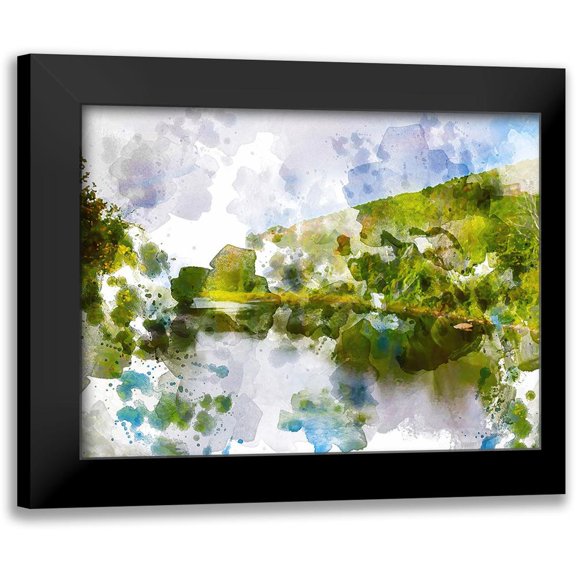 Young, Chamira 14x12 Black Modern Framed Museum Art Print Titled - Tranquil Lake II