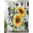 thumbnail image 2 of Fsddascl Yellow Sunflowers Shower Curtain Set - 48" x 72" Washable Bathtub Curtain with 12 Hooks, Retro Farmhouse Botanical Flowers Leaf Waterproof Fabric Stall Shower Curtains for Bathroom/Bathtub, 2 of 6