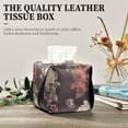 thumbnail image 4 of Vintage Floral Pattern Tissue Box Cover Leather Square Rectangle Tissue Box Holder for Bathroom Living Room Desk Office Decor, 4 of 7