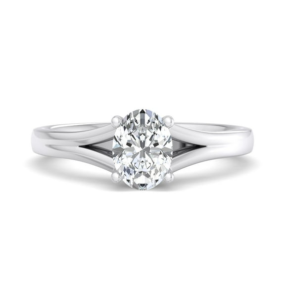 Meryn Jewel 1.6 Ct Oval Cut Lab Created Diamond Split Shank Engagement Ring for Women - 14K White Gold Plated Ring - Elegant Proposal Ring - Gorgeous Wedding Ring for Her - Bridal Jewelry Gift