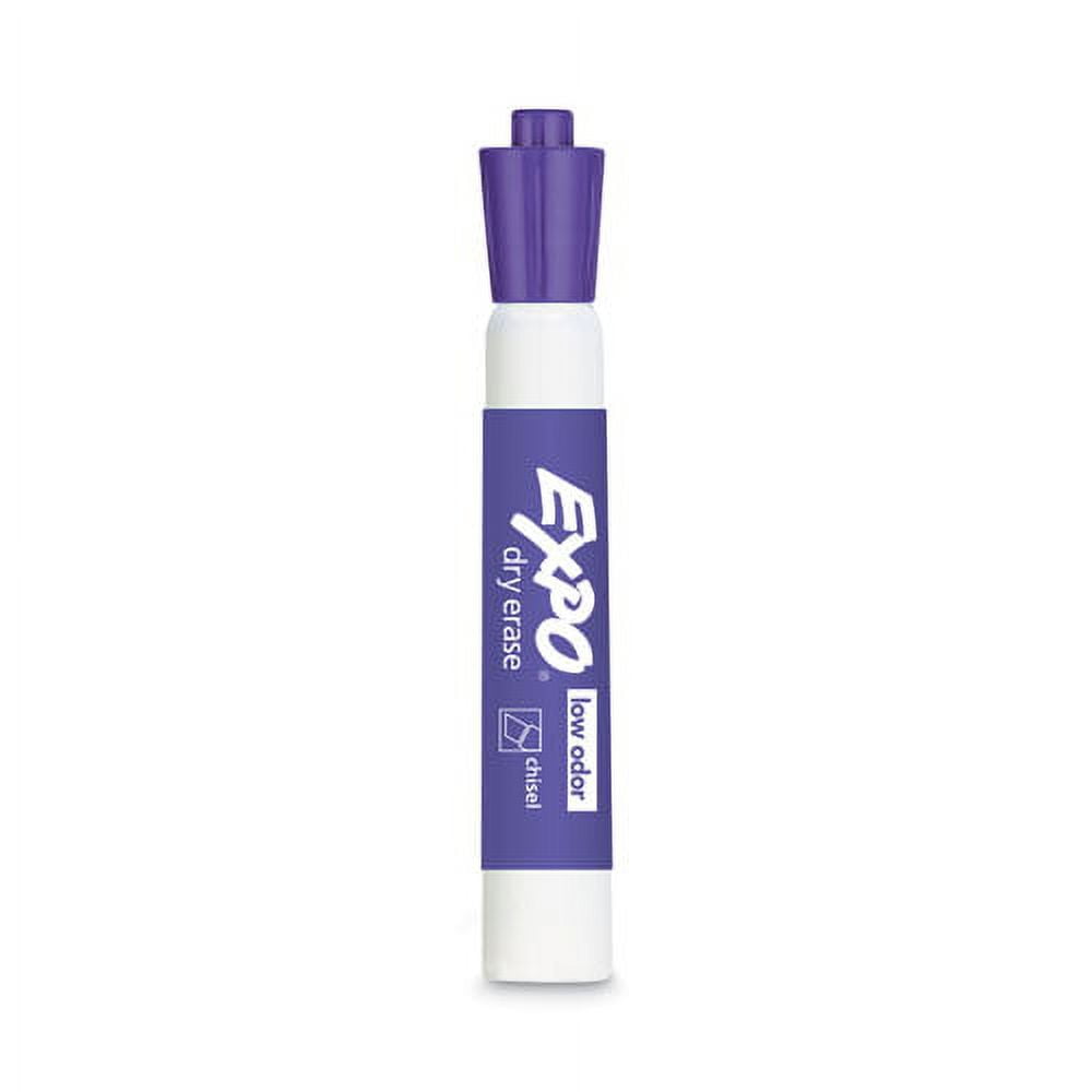 Low-Odor Dry-Erase Marker, Broad Chisel Tip, Purple Bundle of 10