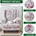 thumbnail image 2 of Wingback Chair Covers Pieces Stretch Printed Wing Back Chair Cover Sofa Slipcover Washable Wingback Armchair Slipcovers Furniture Protector with Elastic Bottom for Wingback Chairs, 2 of 7