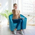 thumbnail image 5 of Ariana 360 Degree Swivel Barrel Chairs, Swivel Accent Chairs for Living Room with Armrest, Bucket Chairs for Home, Modern Accent Chairs, Small Club Chairs for Small Spaces - Turquoise, Microfiber, 5 of 10