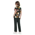 thumbnail image 4 of WTOBBY Women's Plus Size Short Sleeve Printed Scrubs Set with Pockets, V-Neck, Animal Floral Print, 2-Piece Nursing Uniform, Medical Workwear for Caregivers,Multicolor 2XL, 4 of 6