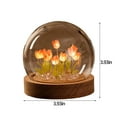 thumbnail image 3 of XMMSWDLA DIY Tulip Night Light LED Table Lamp for Bedroom Handmade Simulation Flower in Glass Artificial Flower Christmas Birthday Gifts for Women Girlfriend Wife Girls (13 flowers), 3 of 6