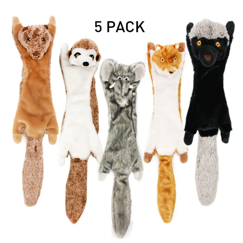 Big promotion!No Stuffing Dog Toys 5 Pack, Durable Interactive Squeaky