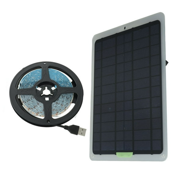 Solar Plant Growth Light Strip 20W IP65 Waterproof LED Grow Lamp with Battery Protection Box for Greenhouse 9.8ft